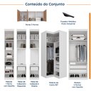 Ver imagem 3 de Guarda Roupa Modulado de Casal 12 Portas 6 Peças Espelho 2 Cabeceiras Hera CabeCasa MadeiraOriginals