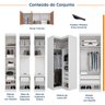 Guarda Roupa Modulado de Casal 12 Portas 6 Peças Espelho 2 Cabeceiras Hera CabeCasa MadeiraOriginals - 3