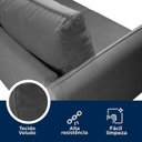 Ver imagem 5 de Conjunto Sofá 5 Lugares Veludo Cinza Orquídea 195cm e 138cm CabeCasa MadeiraOriginals