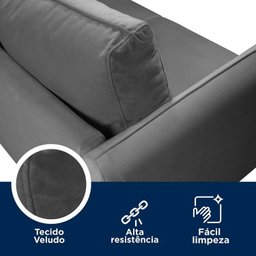Conjunto Sofá com 2 e 3 Lugares em Veludo CabeCasa MadeiraMadeira - 5