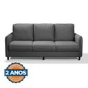 Ver imagem 4 de Conjunto Sofá 5 Lugares Veludo Cinza Orquídea 195cm e 138cm CabeCasa MadeiraOriginals