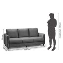 Ver imagem 2 de Conjunto Sofá 5 Lugares Veludo Cinza Orquídea 195cm e 138cm CabeCasa MadeiraOriginals