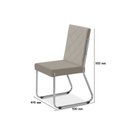 Ver imagem 5 de Conjunto Sala de Jantar Mesa Ortenia Tampo Vidro com 6 Cadeiras Dinah New Bege/Cromado