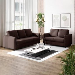 Conjunto Sofá  2 e 3 Lugares em Veludo CabeCasa MadeiraMadeira - 2