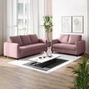 Ver imagem 2 de Conjunto Sofá 2 e 3 Lugares em Veludo CabeCasa MadeiraOriginals