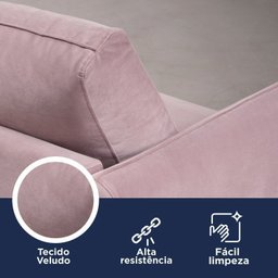 Conjunto Sofá 2 e 3 Lugares em Veludo CabeCasa MadeiraMadeira - 6
