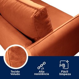 Conjunto de Sofá  2 e 3 Lugares em Veludo CabeCasa MadeiraMadeira - 6