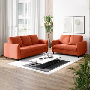 Conjunto de Sofá  2 e 3 Lugares em Veludo CabeCasa MadeiraOriginals