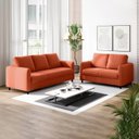 Ver imagem 2 de Conjunto de Sofá 2 e 3 Lugares em Veludo CabeCasa MadeiraOriginals