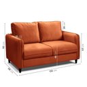 Ver imagem 3 de Conjunto de Sofá 2 e 3 Lugares em Veludo CabeCasa MadeiraOriginals