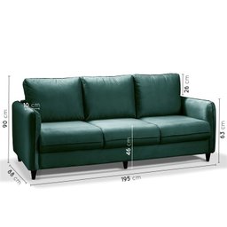 Conjunto Sofá com 2 e 3 Lugares em Veludo CabeCasa MadeiraMadeira - 3