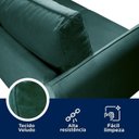 Ver imagem 6 de Conjunto Sofá com 2 e 3 Lugares em Veludo CabeCasa MadeiraOriginals Verde