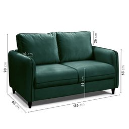Conjunto Sofá com 2 e 3 Lugares em Veludo CabeCasa MadeiraMadeira - 4