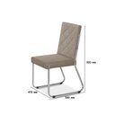 Ver imagem 5 de Conjunto Sala de Jantar Mesa Ortenia Tampo Vidro com 6 Cadeiras Dinah New Bege/Cromado