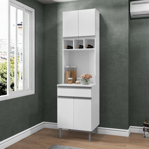 Armário de Cozinha 4 Portas Catanzaro Branco