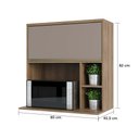 Ver imagem 4 de Armário Aéreo 80 Cm 1 Porta Basculante Nicho Micro Conjugado e Nicho Lateral Mel Luciane Móveis