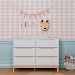 Berço e Cômoda Infantil Quater Móveis Linha Cozy Branco com Carvalho - 9