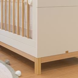 Berço e Cômoda Infantil Quater Móveis Linha Cozy Branco com Carvalho - 6