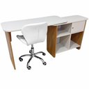 Ver imagem 6 de Conjunto Mesa Nomad com Cadeira Escritório Vegas Base Giratória Estofada Branco