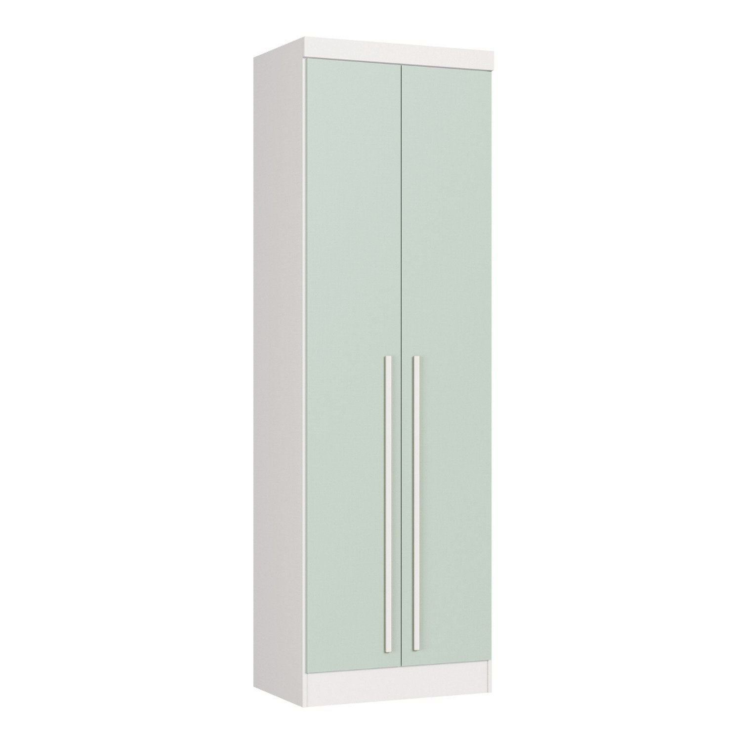 Guarda-Roupa Casal 2 Portas Infinity Verde/Branco Line/Pistache