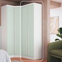 Ver imagem 7 de Guarda-Roupa Casal 2 Portas Infinity Verde/Branco/Pistache