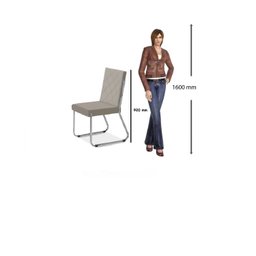 Conjunto Sala de Jantar Mesa Ortenia Tampo Vidro com 6 Cadeiras Dinah New Cinza/Cromado - 8 Conjunto Sala de Jantar Mesa Ortenia Tampo Vidro com 6 Cadeiras Dinah New Cinza/Cromado - 8