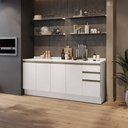 Ver imagem 1 de Balcões de Cozinha 100% Mdf 200cm Branco Celeste Kappesberg