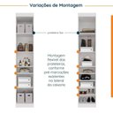 Ver mais imagens de Guarda Roupa Planejado 1 Porta com Espelho 6 Prateleiras Hera CabeCasa MadeiraOriginals Branco