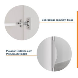 Guarda Roupa Modulado 1 Porta com Espelho 6 Prateleiras Hera Cabecasa Madeiramadeira - 5