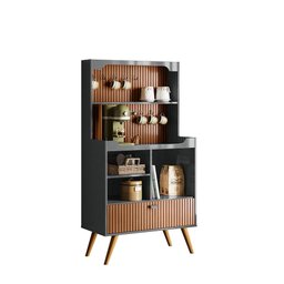 Cantinho do Café Rubi Armário Para Cozinha Cinza Perolizado/Tauari Ripado - 6