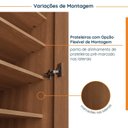 Ver imagem 7 de Guarda Roupa Modulado 1 Porta com Espelho 6 Prateleiras Hera CabeCasa MadeiraOriginals