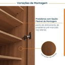 Ver imagem 7 de Guarda Roupa Planejado 1 Porta com Espelho 6 Prateleiras Hera CabeCasa MadeiraOriginals Marrom/Louro