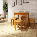 Ver imagem 3 de Jogo de Mesa com Banquetas em Madeira Maciça e Ladrilho Decorativo