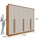 Ver imagem 2 de Guarda Roupa Casal 6 Portas 5 Gavetas 275cm Ariel Yescasa