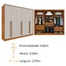 Guarda Roupa Casal 6 Portas 5 Gavetas 275cm Ariel Yescasa  - 9