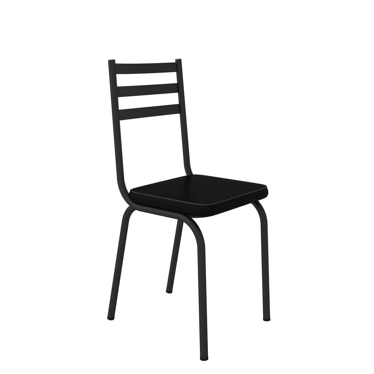 Conjunto De Mesa Com 4 Cadeiras Malva Tampo De Vidro 75cm Preto Artefamol 9993 - ASSENTO PRETO - 4