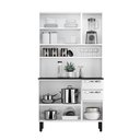 Ver imagem 4 de Armário de Cozinha em Aço com Vidro e Bancada 6 Portas 2 Gavetas 195 x 105cm Pratika Itatiaia Branco