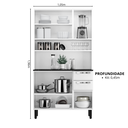 Ver imagem 3 de Cozinha Compacta em Aço 6 Portas (sendo 3 de Vidro) 2 Gavetas 105cm Pratika Itatiaia