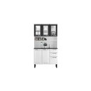 Ver imagem 5 de Cozinha Compacta em Aço 6 Portas (Sendo 3 de Vidro) 2 Gavetas 105cm Pratika Itatiaia Branco/Preto