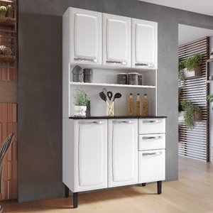 Cozinha Compacta em Aço 105cm 6 Portas 2 Gavetas Pratika Itatiaia