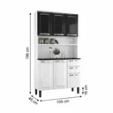 Ver imagem 3 de Armário de Cozinha em Aço com Bancada e Nicho 6 Portas 2 Gavetas 195cm Pratika Itatiaia Branco/Preto
