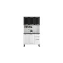 Ver imagem 2 de Cozinha Compacta em Aço 105cm 6 Portas 2 Gavetas Pratika Itatiaia Branco/Preto