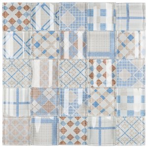 Kit Pastilha de Vidro Patchwork com 11 Placas de 30cm x 30cm Rende 1m² Glass Mosaic 