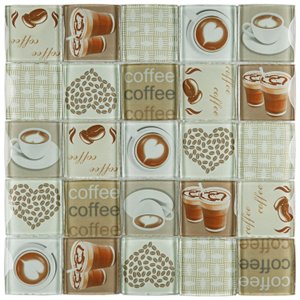 Pastilha de Vidro Patchwork de 30cm X 30cm Rende  Glass Mosaic