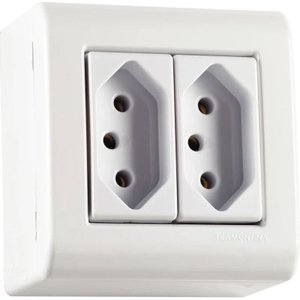 Canaleta Pvc Duas Tomadas 10a Branca Lizflex Tramontina