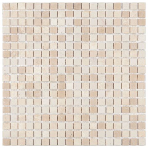 Pastilha de Marmore Slim de 30cm x 30cm Rende Glass Mosaic Marrom/Crema Marfil