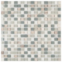 Kit Pastilha de Marmore Slim com 11 Placas de 30cm x 30cm Rende 1m² Glass Mosaic  - 1