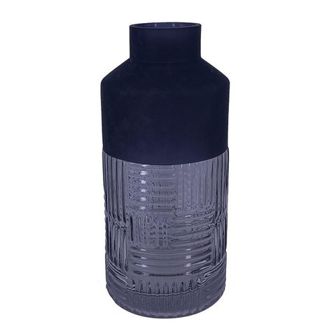 Vaso de Vidro Fume com Preto 27xm