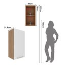 Ver imagem 4 de Armário Aéreo Multiuso para Cozinha 40cm 1 Porta Freijó Branco Cz3118