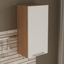 Ver imagem 1 de Armário Aéreo Multiuso para Cozinha 40cm 1 Porta Freijó Branco Cz3118